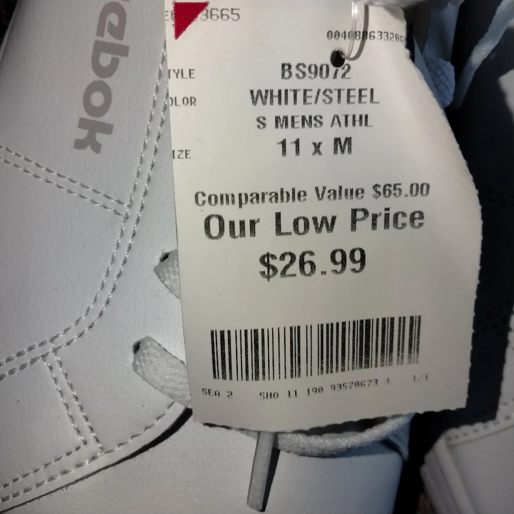 Reebok White/Steel athletic shoe, size 11 - Picture 5 of 6